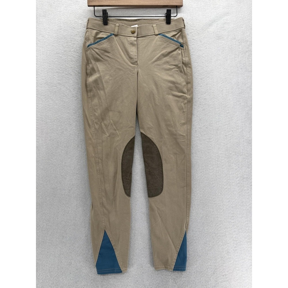 Dover Saddlery Knee Patch Breeches Womens 26 Beige Riding Pants Equestrian Horse